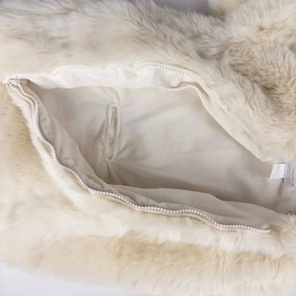 Restoration Hardware Baby Faux Fur‎ Bunting 0-6M Cream NWOT Arctic Fox Hooded
